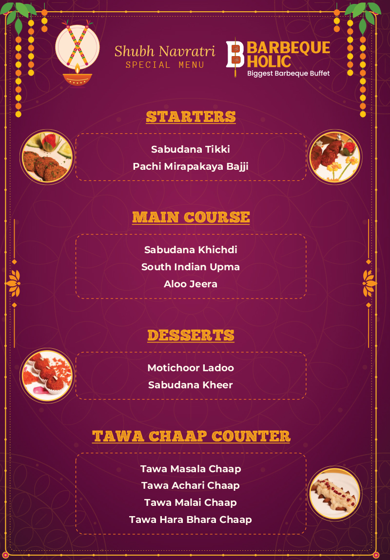 Barbeque Holic menu — front page
