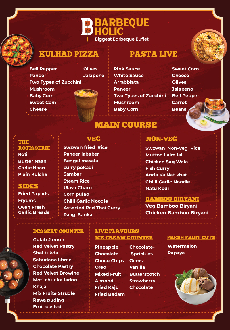 Barbeque Holic menu — back page