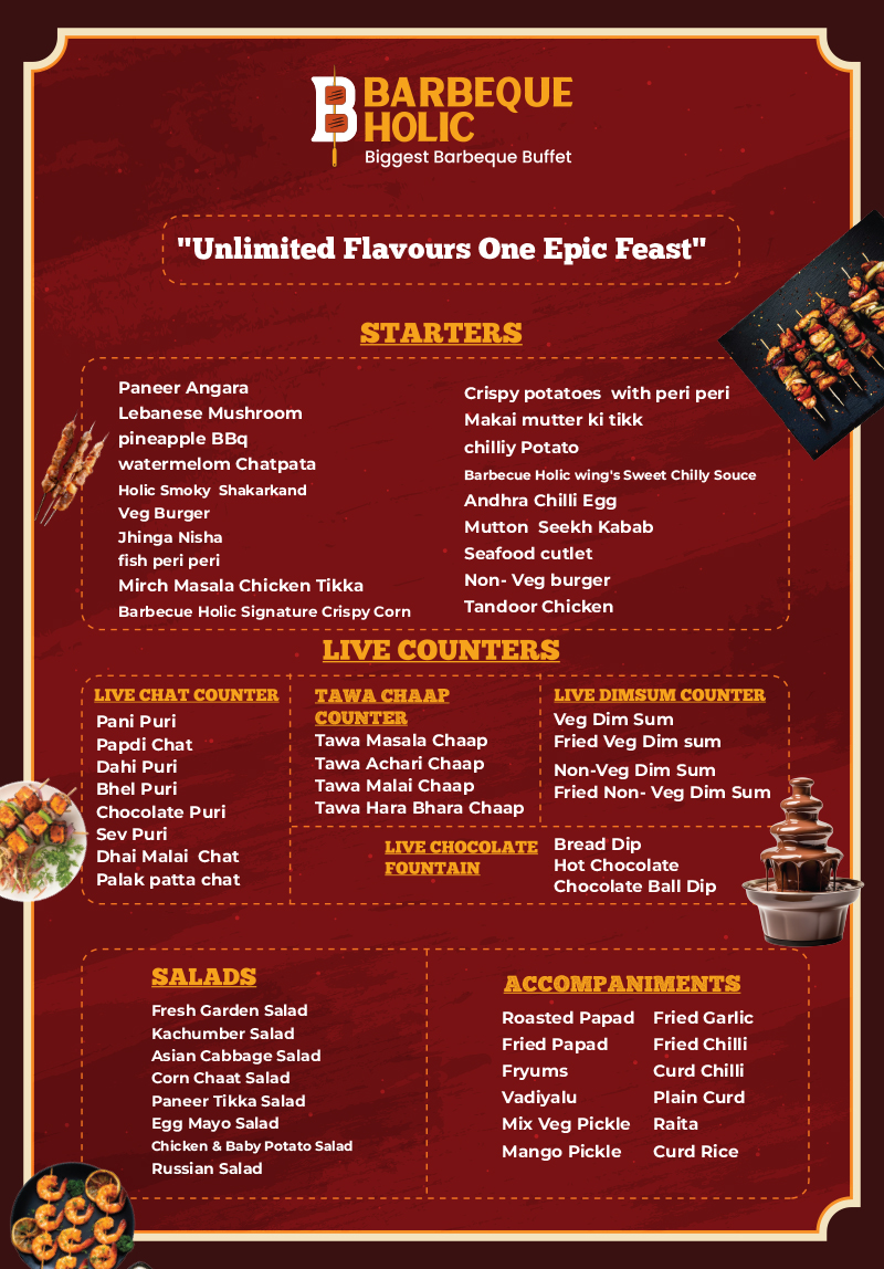 Barbeque Holic menu — front page